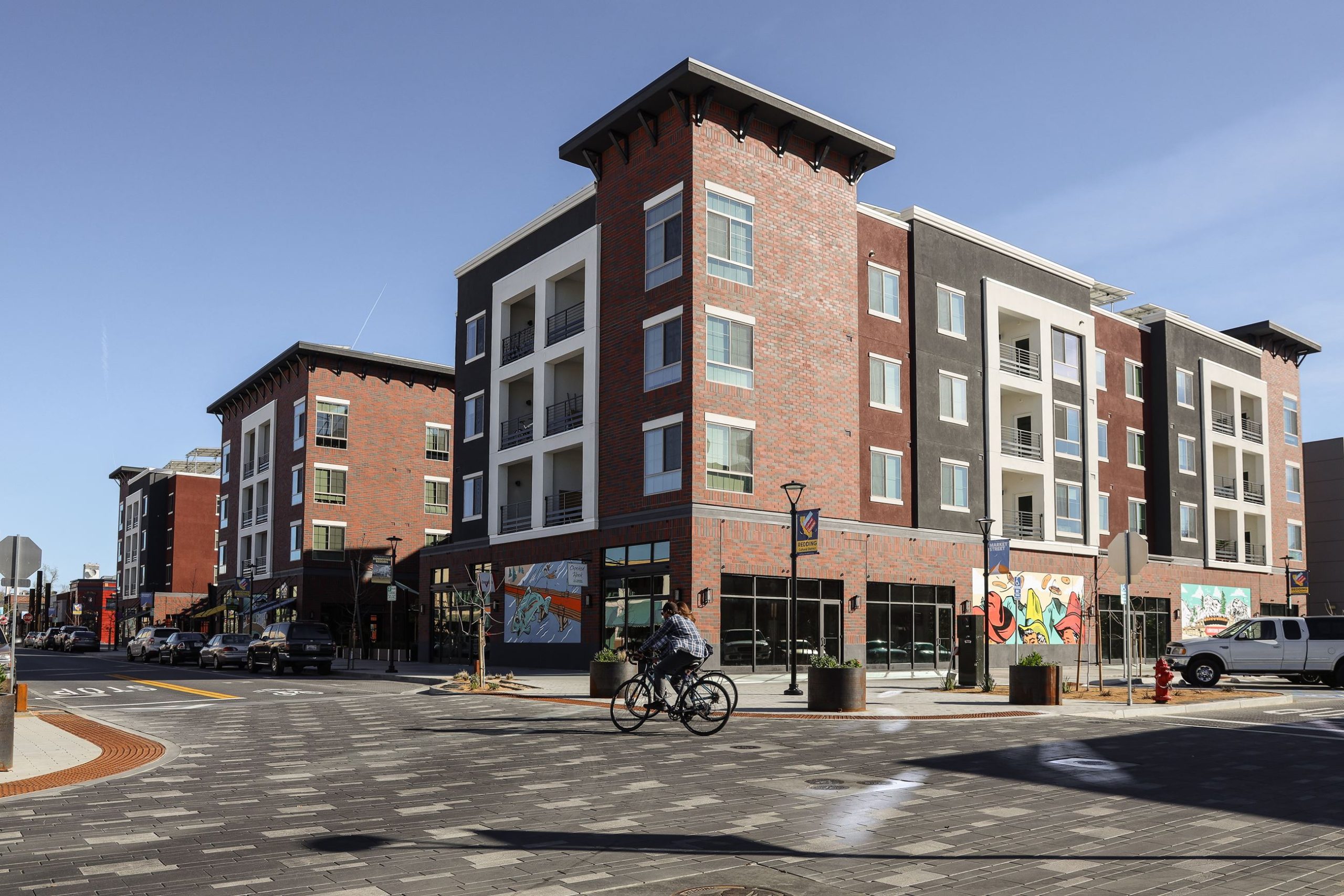 A view of the Market Center building in Downtown Redding.
